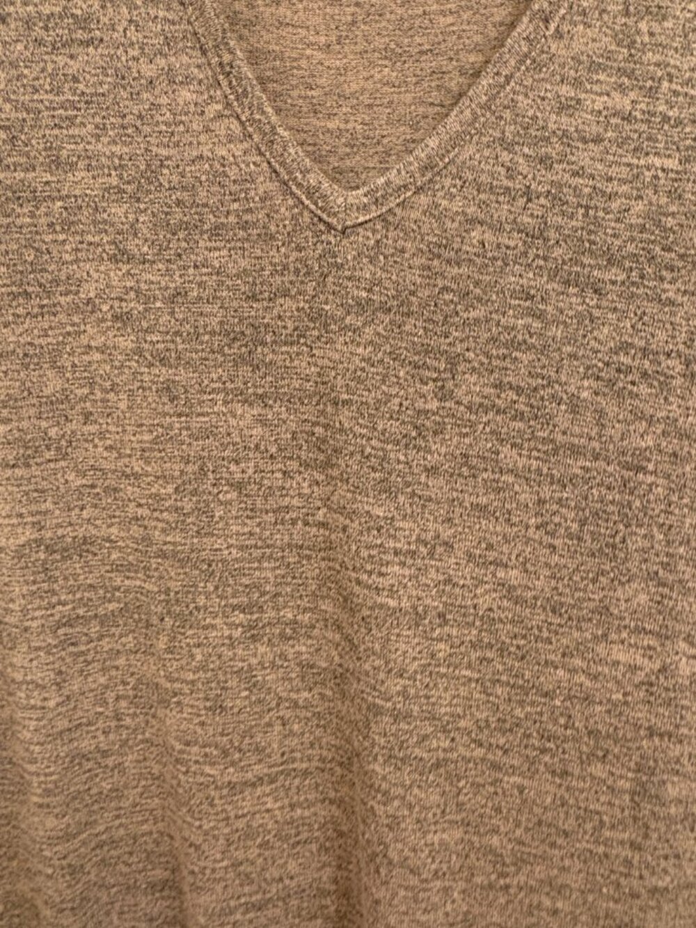 Philosophy Knit V Neck Short Sleeve Heathered Taupe Stretchy Dress size XL - Picture 6 of 6
